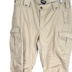 CQR Mens Tactical Cargo Pants Sand Beige Ripstop Work Outdoor Trousers 14/L